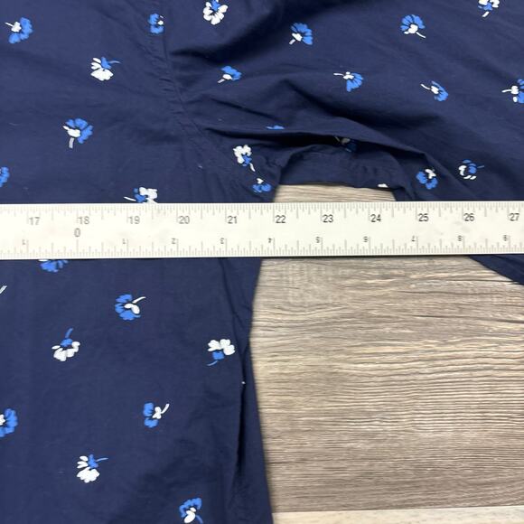 Bonobos Navy Blue White Mens L Slim Fit Floral Pattern Long Sleeve Button Shirt - Picture 7 of 9